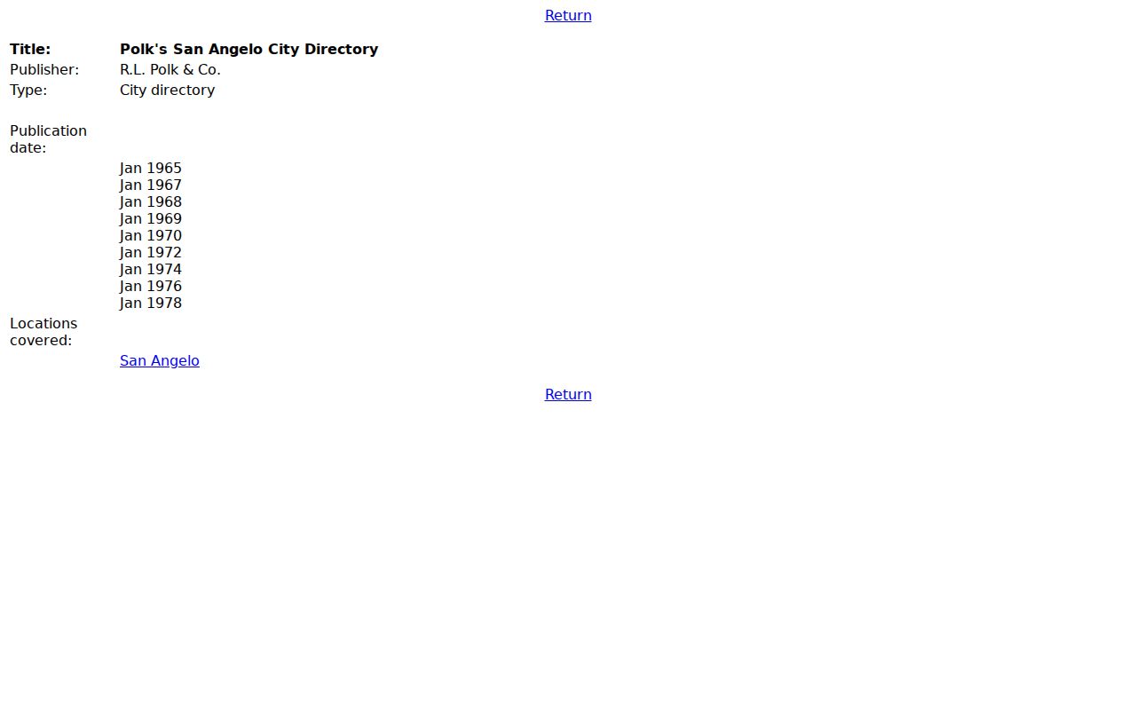 San Angelo city directory Polk catalog citation