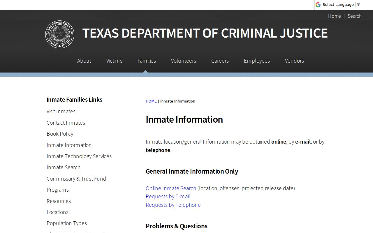 San Angelo residents directory Texas Department of Criminal Justice search